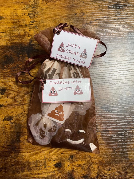 Just A Crap Present Novelty Survival Quirky Fun Fab Kit Gift Toilet Paper Contains Utter Sh** Poo Stickers Bookmark Gift Bag Chocolate Balls