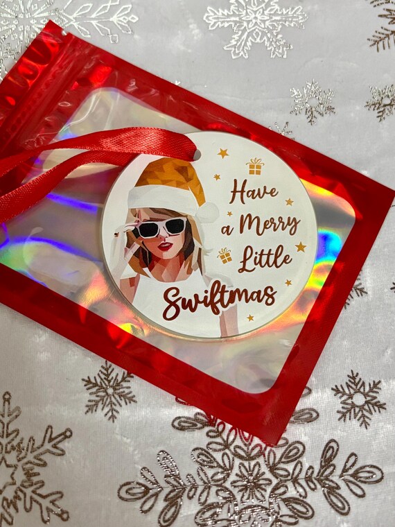 Have A Merry Little SWIFTMAS Christmas Tree Decoration Pop Star Inspired Swifty Gift Secret Santa Stocking Filler Vinyl Print Acrylic Bag