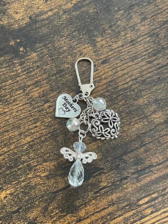 Mother’s Day your an ANGEL key ring charm keepsake gift set crystal beads filigree flower heart wings keepsake gift box mum mummy nanny nan