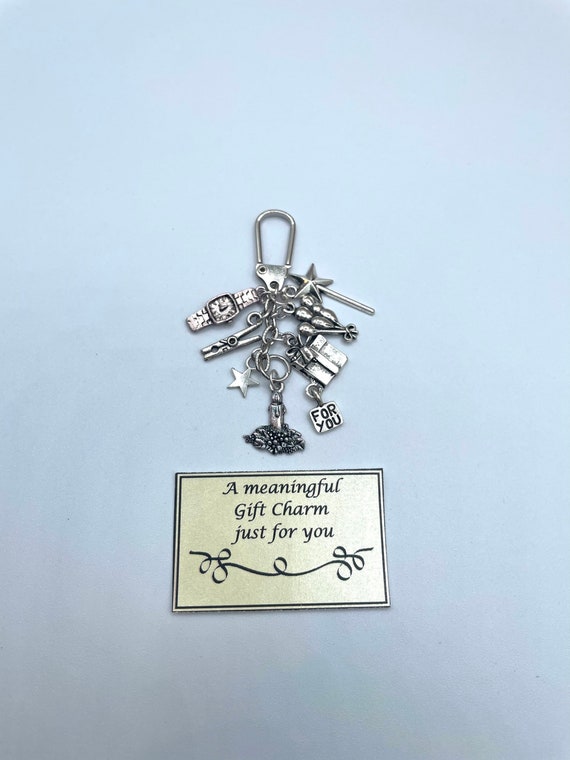 Christmas Meaningful Keepsake keyring Charm For Any Family Member Gift Box Rhymes Christmas present charm wand charm star and candle charms