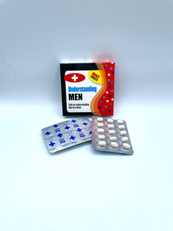 UNDERSTANDING MEN PILLS Fun Novelty Quirky Humorous Mint Sweets Gift Birthday Christmas Secret Santa Warning This Not A Medicine Pack Laugh