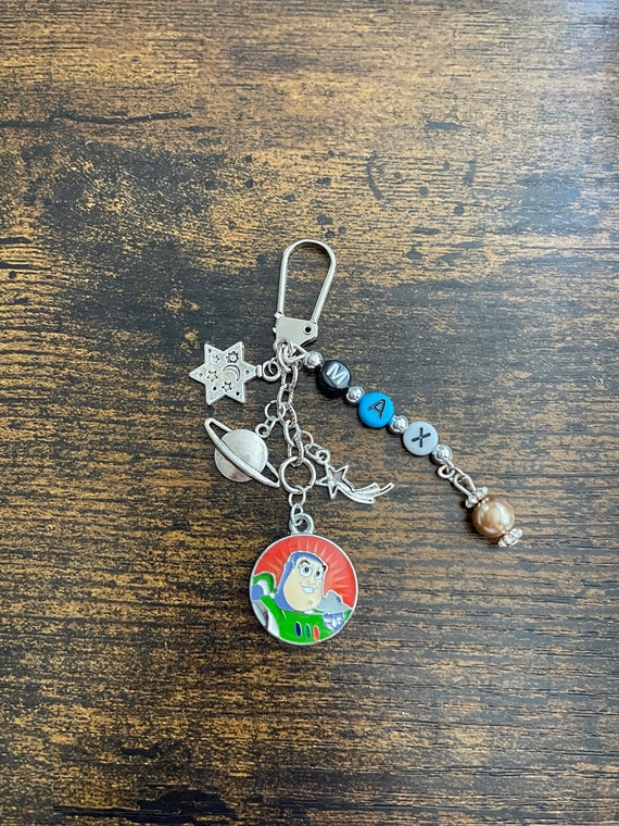 Personalised Bead Name Toy Story Disney Buzz Light Year Space Star Gift Boxed Bag Charm Multi Colour Beads for name