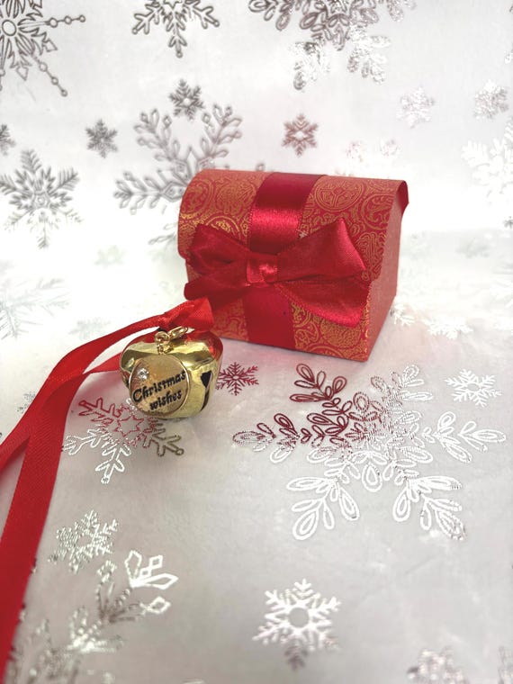 Santa Claus Reindeer Jingle Sleigh Gold Bell Treasure Chest Style Gift Box Poem Card Inside Christmas Eve Polar Express Inspired Believe