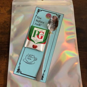 F**K OFF I Mean Buenos días Cuchara de té larga Divertida novedad grabada Tarjeta de regalo Bolsita Cumpleaños San Valentín Única 25 cm Té antes de hablar