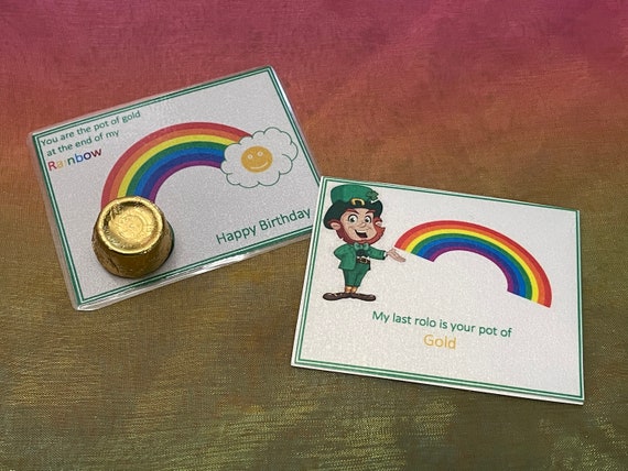 A Pot Of Gold Just For You Happy Birthday Quirky Gift Rainbow Rolo Chocolate Shamrocks Clovers Gift Bag Leprechaun Humorous Fun Happy