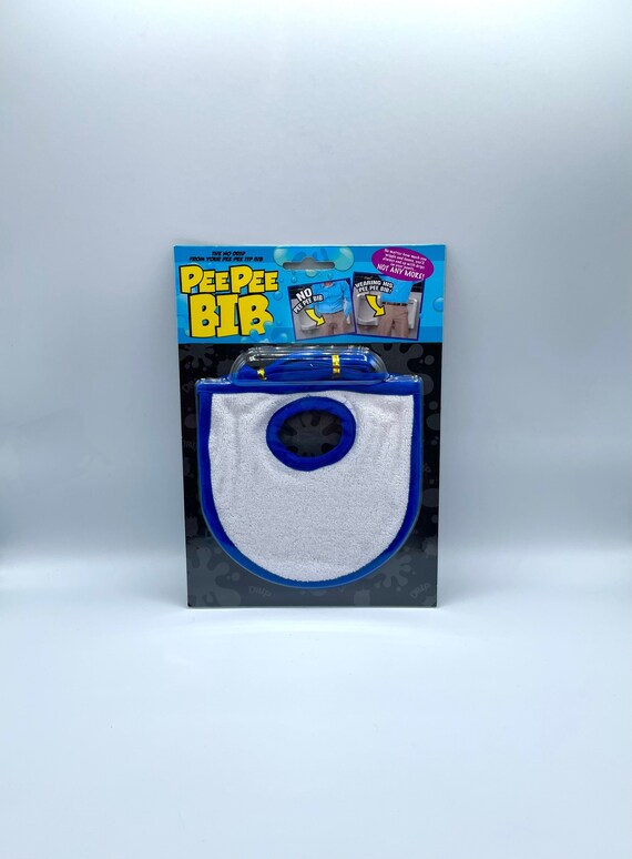 PEE PEE BIB for those dribblers retirement valentine birthday gift for men tie around willy to stop the drips baby bib style with a hole