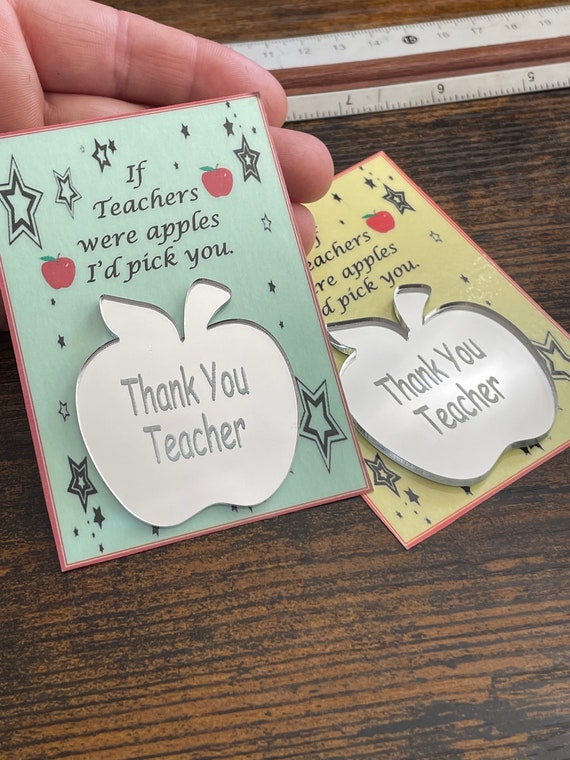 Pocket Hug Or Token Apple Mirror Shape Teacher Thank You Gift Card If Teachers Were Apples I’d Pick You keepsake Fun Quirky End Of Term