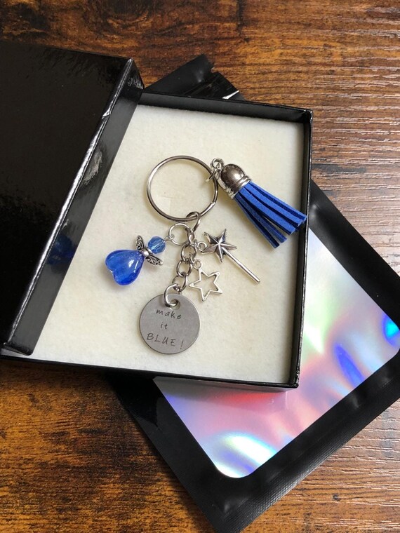 SLEEPING BEAUTY Inspired Key Ring Or Bag Charm Make It BLUE Wand Fairy Star Tassel Disney Film Keepsake Fun Gift Quirky Unique Box Bag