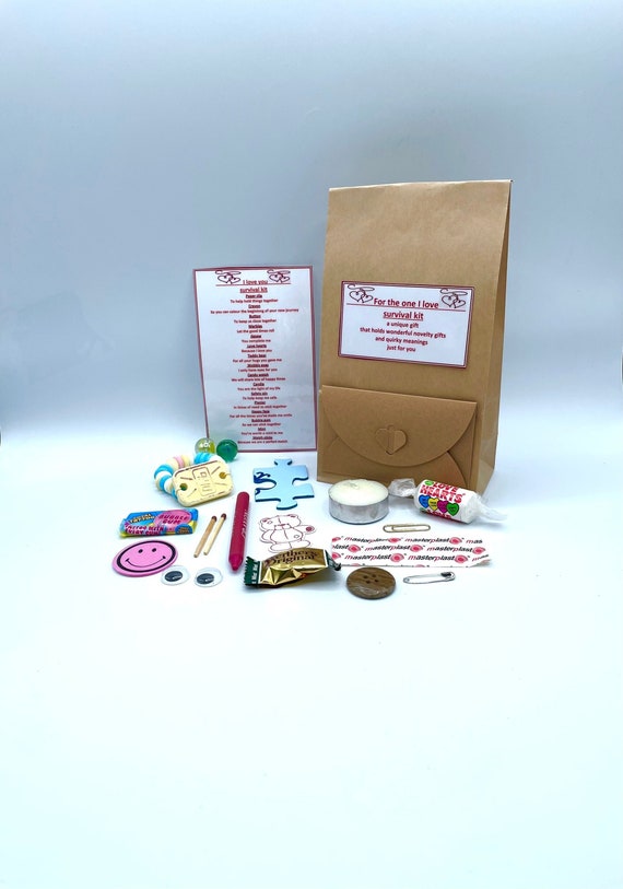 For The One I LOVE Fun Novelty Survival Gift & Personalised Card Optional Present Quirky Unique Paper Bag Envelope Partner Wife Husband Bear