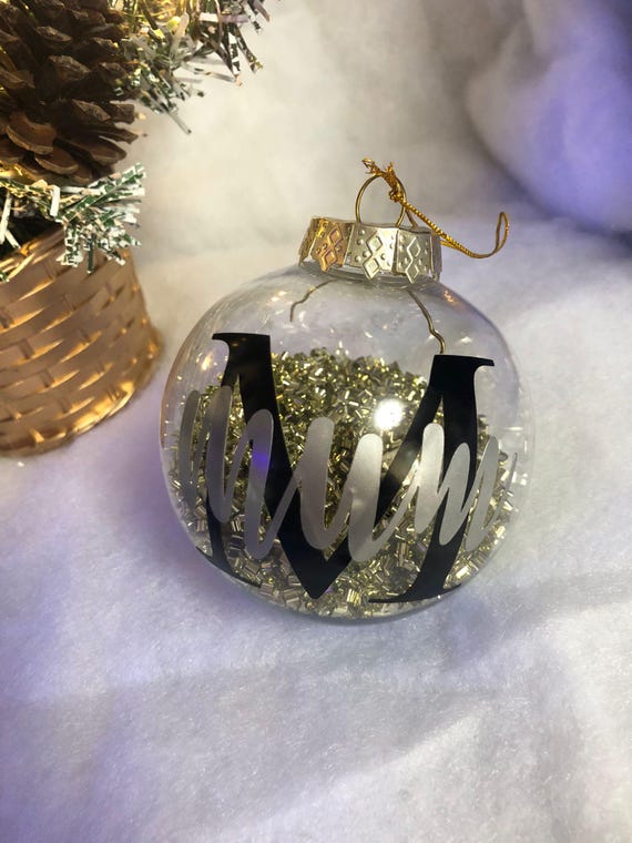 Personalised Christmas Tree Decoration Bauble Ornament Family Friend Gift Box Bow More You Buy Less It Cost Special Offer Price Vinyl Print