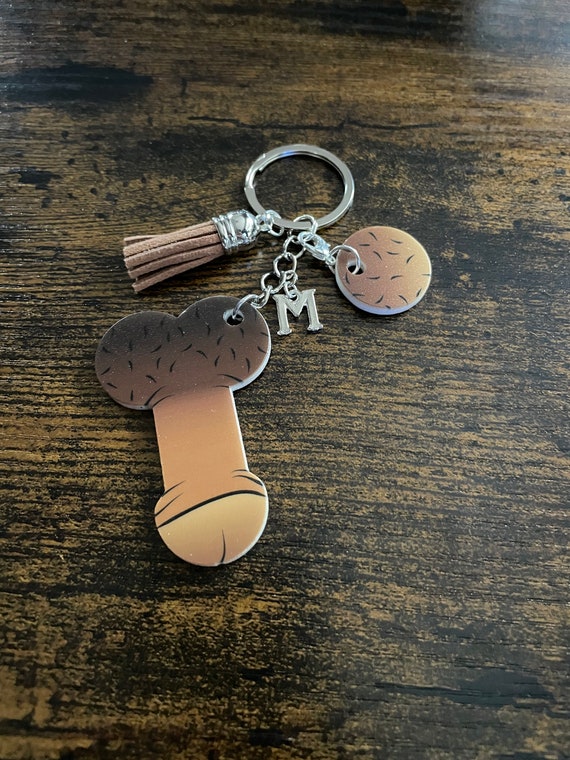 PERSONALISED Initial Alphabet Dark trolley Todger Willy Token Set Fun Quirky Novelty Tassel Key Tassel Key Charm Birthday Christmas Family