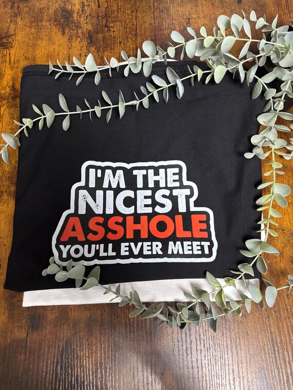 I’m The Nicest Asshole You’ll Ever Meet Unisex Printed T Shirt Funny Quotes Heat Transfer Top Secret Santa Birthday Any Occasion Person Gift