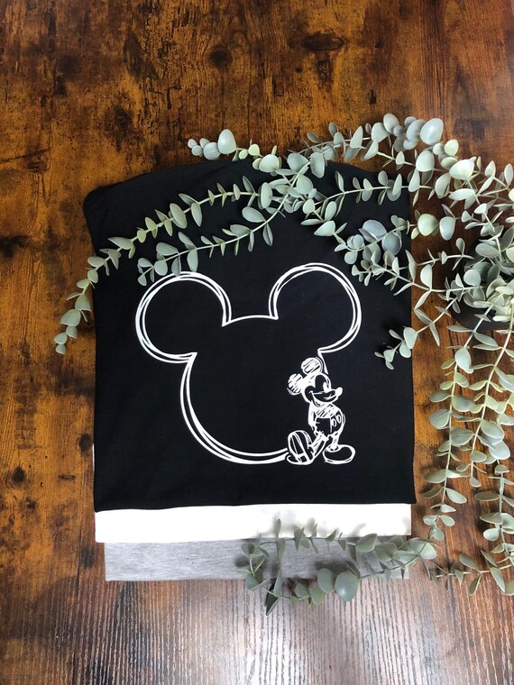 Mickey Mouse And Symbol Heat Transfer T shirt Vinyl Printed Black Or White Available Disney Inspired For Fans Holiday Keepsake Gift Quirky