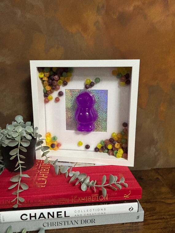 Large Jelly Baby Resin Made Wall Pop Art Jelly Tots Sweets Deep Box Frame Any Colour Keepsake Fun Unique Gift Set Retro Novelty Handmade Fun