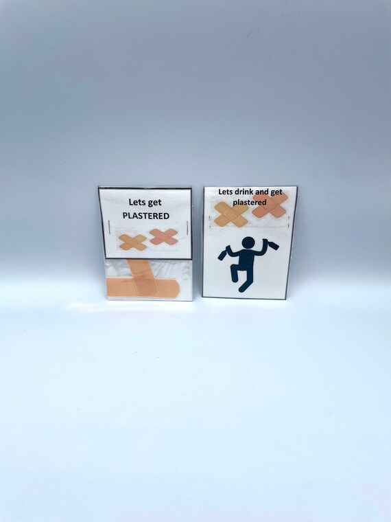 Let’s Get PLASTERED Fun Novelty Quirky Unique Laughable Gift To Put Inside Card Etc Two Plasters Attached To A Card Birthday Secret Santa