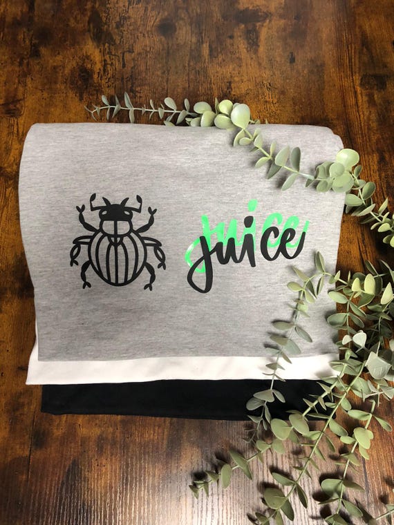 LARGE Beetle Juice Film Inspired Vinyl Printed T shirt Mens Woman's Sizes Fun Novelty Handmade By Myself Keepsake Gift Halloween Quirky