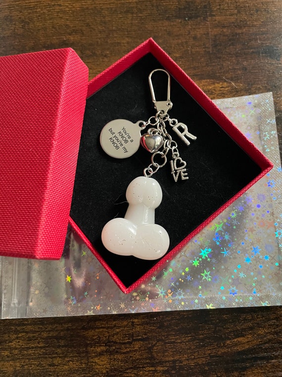 Personalised Letter Initial Name VALENTINE’S Gift You’re a KNOB but you’re my KNOB key ring charm keepsake i love you heart novelty gift