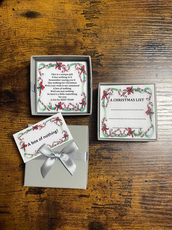 Box Of Nothing Candy Cane Design Gift For Someone Who Has Everything And Wants Nothing For Christmas Fun Gift Secret Santa Stocking Filler