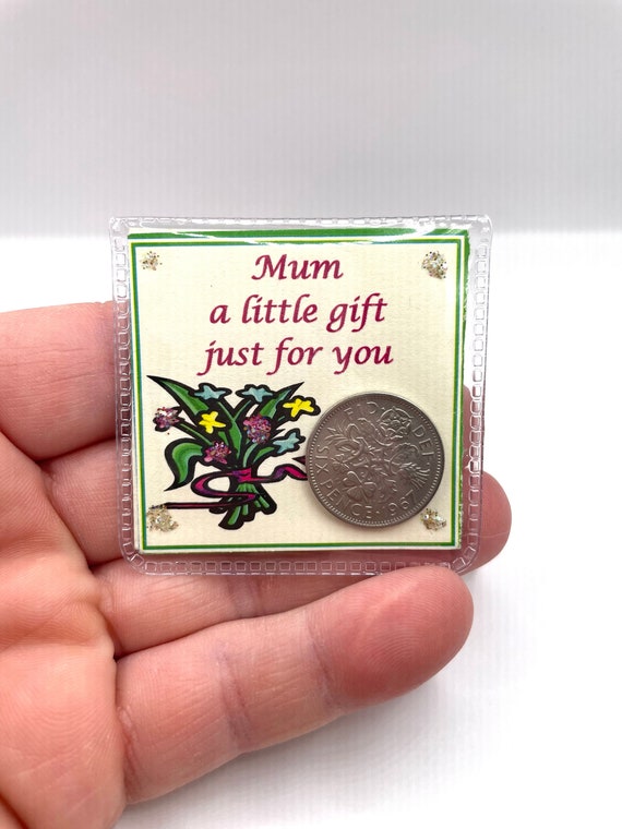 Lucky Sixpence Coin For A Family Member Gift for luck inside a card or purse keepsake organza bag mum nan auntie sister birthday mothers day