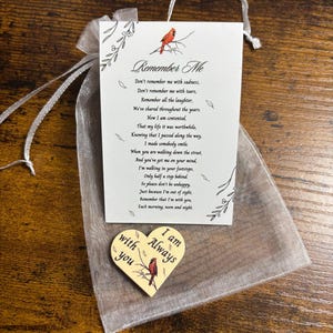 LEMBRE-SE DE MIM, Abraço de Bolso, Robin, Coração, Poema, Cartão, Memórias de Perdidos, Conjunto de Sacola de Presente, Memórias de Família, Amigos, Carteira, Bolsa, Pássaro Bonito, Palavras