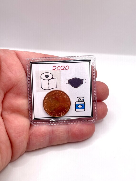 Remember LOCKDOWN QUARANTINE Lucky Penny Gift 2020 Year Keepsake Wallet Pouch Or Card Extra Gift Toilet Paper Etc Organza Bag Fun Quirky