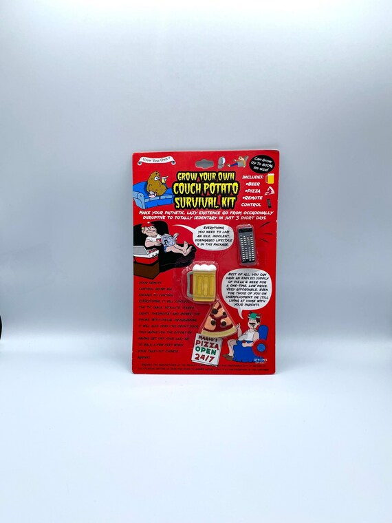 Grow your own couch potato survival kit novelty beer pizza remote control 600% in water lazy humorous fun quirky gift for anyone occasion