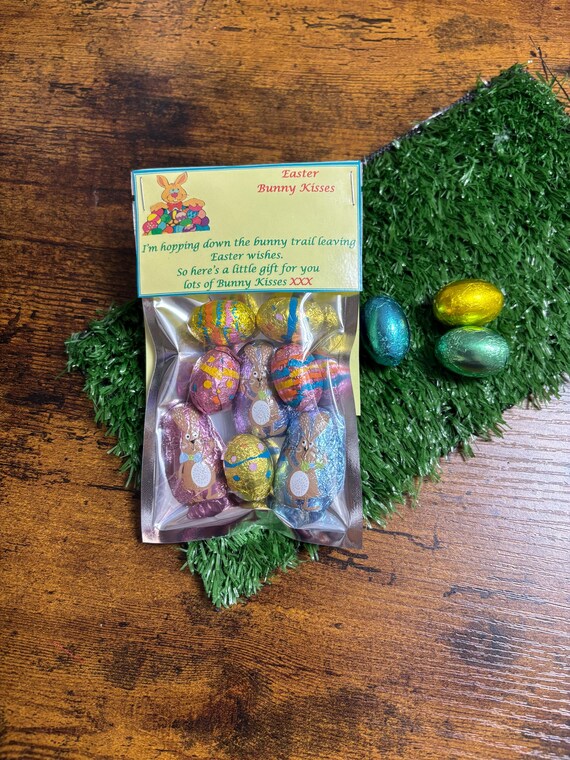Easter Bunny Kisses Chocolate Eggs Poem Carded Fun Quirky Anyone Foil Wrapped