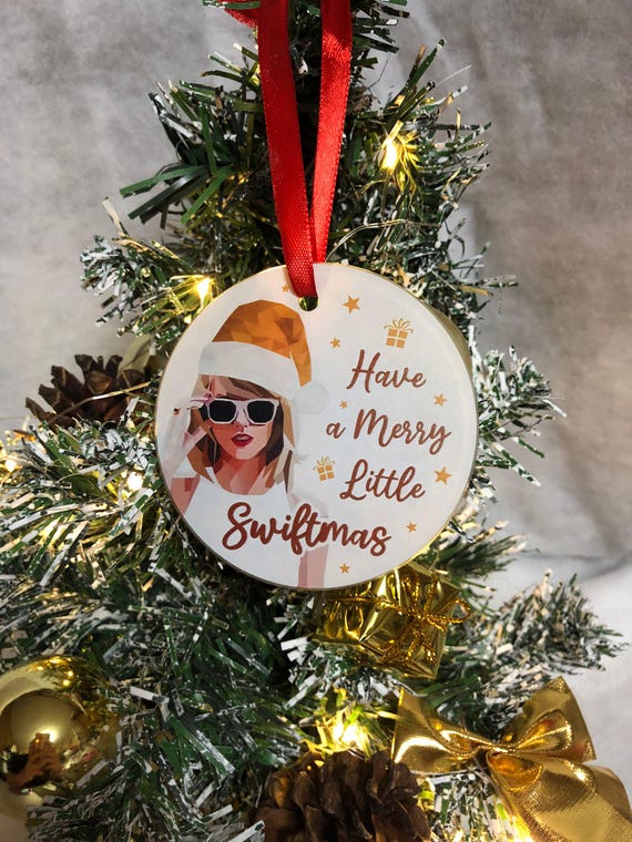 Have A Merry Little SWIFTMAS Christmas Tree Decoration Pop Star Inspired Swifty Gift Secret Santa Stocking Filler Vinyl Print Acrylic Bag