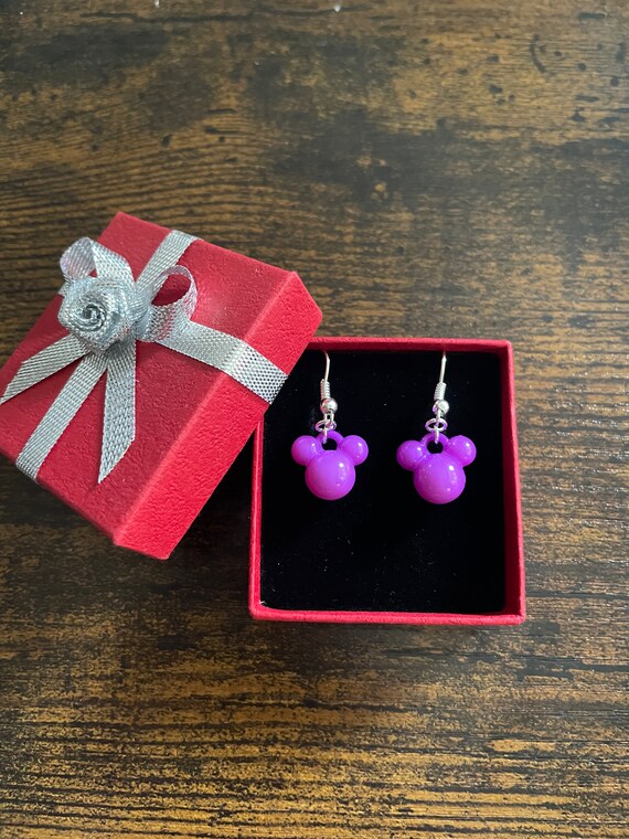 Disney Emblem Inspired Earring Beads Any Colour Sets Gift Box Or Shimmer Gift Bag Stainless Steal Fun Quirky Keepsake Birthday Christmas