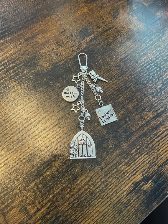 I Believe In Fairies Make A Wish Key Ring Charm Or Bag Set Fairy Door Mushrooms Stars Gift Box Keepsake Fun Novelty For Any Occasion Person