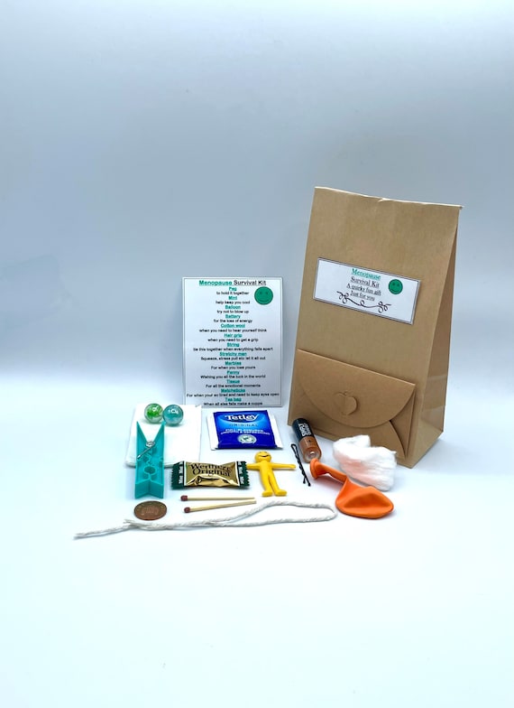 MENOPAUSE Fun Novelty Survival Gift & Personalised Card Optional Present Birthday Quirky Unique Cheer Up Gift Sweet Paper Bag Envelope