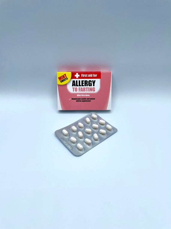 First Aid For ALLERGY TO FARTING Mint Sweets Novelty Fun Quirky Humorous Gift Birthday Christmas Etc Warning Not A Medicine Pack Laugh