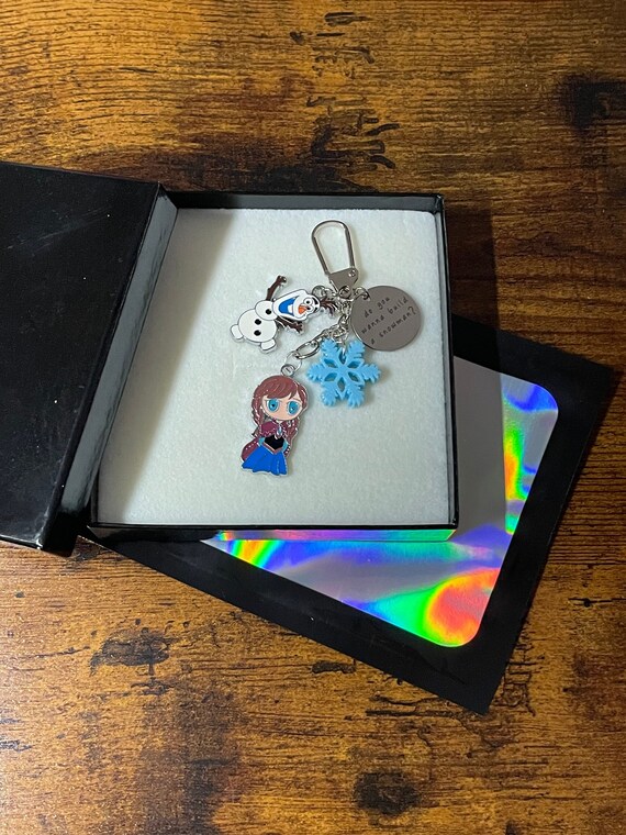 Do You Wanna Build A Snowman Disney Film Inspired Key Ring Or Bag Charm Set Snow Flake Olaf Anna Gift Box Bag Keepsake Fun Quirky Unique Fun
