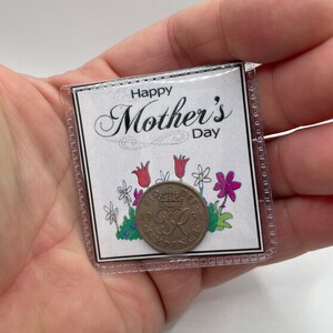 Happy Mothers Day Glück Sixpence Münze Andenken Geschenk Geldbörse oder Tasche Gedicht OrganzaBeutel Blumen Mumie Nanna Nan Fun Neuheit Geschenk