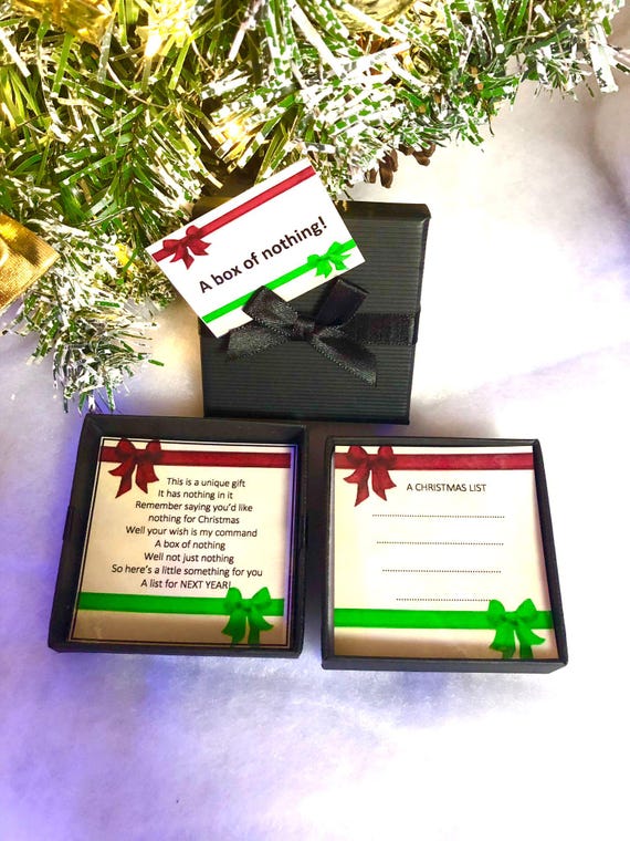 Box Of Nothing Fun Novelty Quirky Christmas Gift For Someone Who Has Everything And Always Say They Don't Want Anything Gift Box With A list