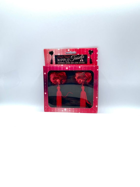Novelty Nipple Tassels For Any Occasion Heart Shape Quirky Gift Valentine Birthday Christmas etc Sequins Naughty Fun Unique Dancer Quirky