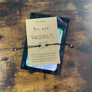 You Are PERFECT Kattenliefhebber Make A Wish Bedelarmband Gedicht Kaart Shimmer Cadeauzakje Feestgunst Elke gelegenheid Aandenken Leuk Nieuwigheid Dierenliefhebber