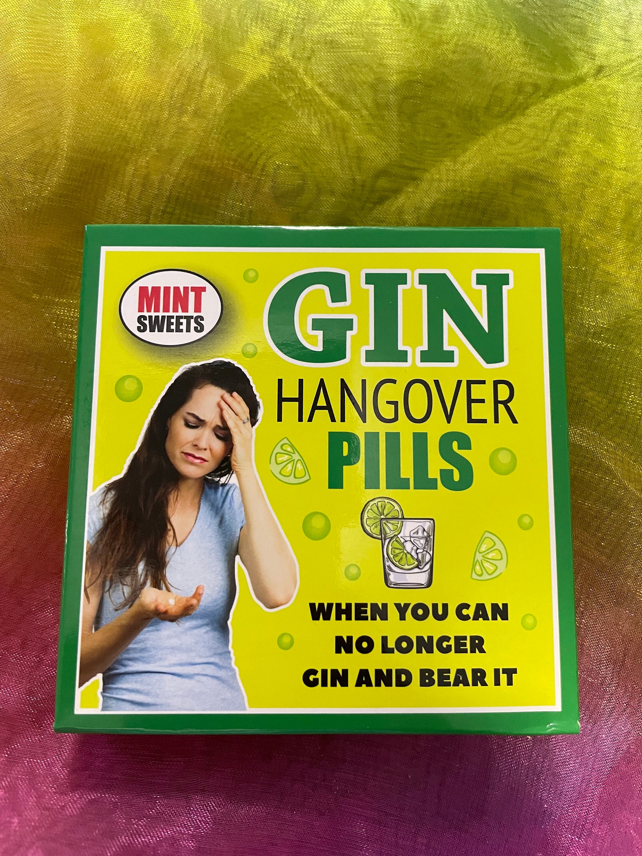 GIN hangover mint pills novelty humorous quirky gift when you can no longer gin and bear it hen party birthday any occasion for anyone