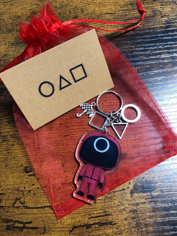Guardsman Squid Tv Series Game Inspired Key Ring Bag Charm Set Gift Umbrella Triangle Square Circle Business Card Red Gift Bag Fun Acrylic