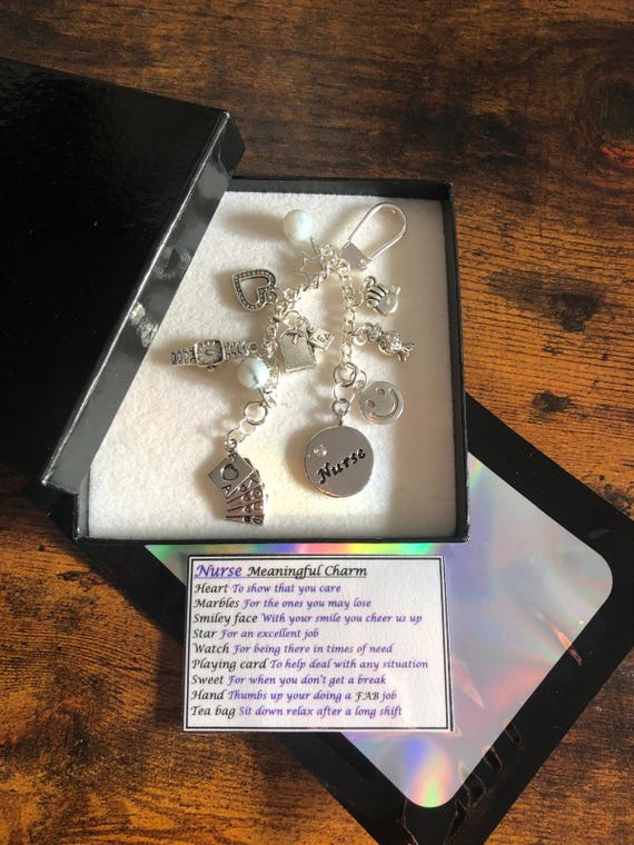 Medical Nurse Meaningful Quotes Charms And Wordings Keepsake Keyring Charm Set Gift Boxed Or Bag Graduation Watch Smiley Face Stars Marbles