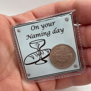 Eerste Heilige Communie Naamgevingsdag Vormsel Lucky sixpence munt geluk cadeau in keuze van kleuren aandenken zakje organza tas eigenzinnig plezier