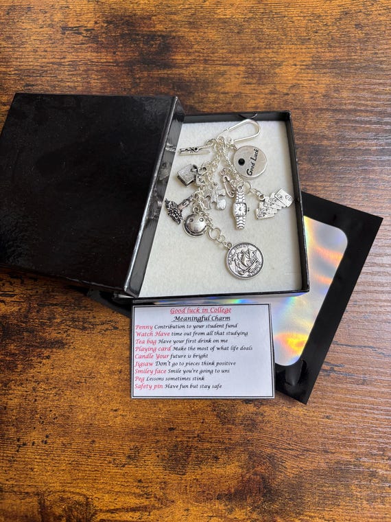 Good Luck In College Exams Meaningful Keepsake keyring Charm Gift Boxed or bag meanings to charms poem Rhymes card unique fun novelty
