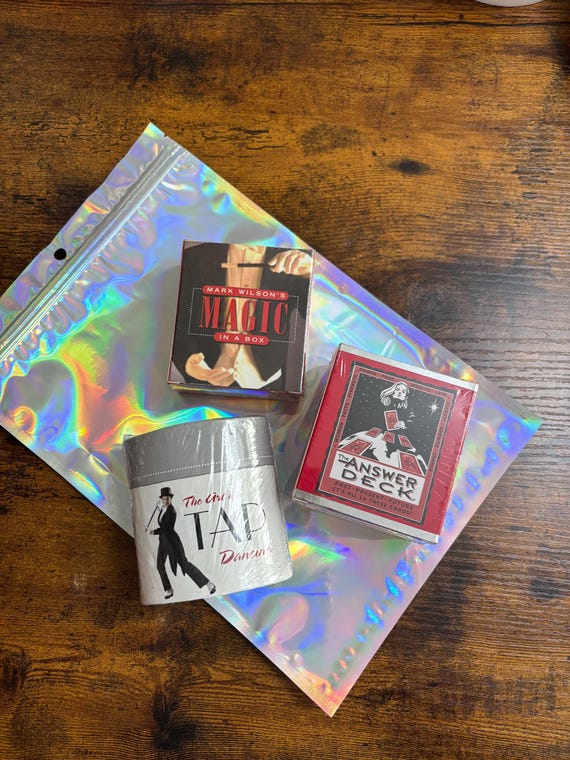 3 Novelty Boxed Tap Dance Magic Box Psychic Cards Fun Unique Gifts Secret Santa Birthday Books And Items Inside Sealed New