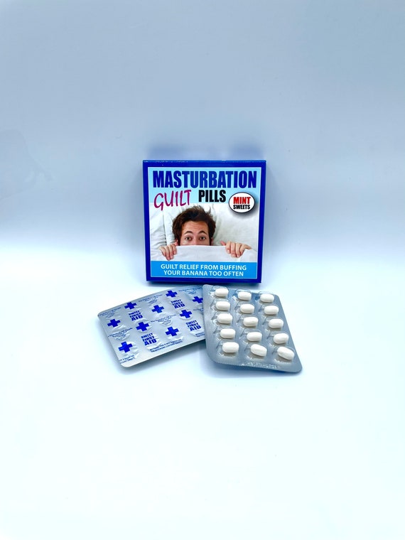 MASTURBATION GUILT PILLS Fun Novelty Quirky Humorous Mint Sweets Gift Birthday Christmas Secret Santa Warning Not A Medicine Pack Laugh