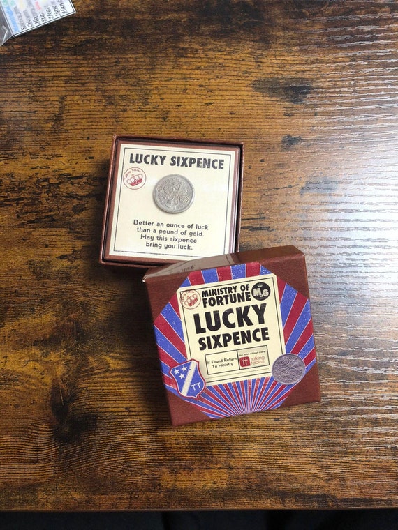 English Lucky Sixpence Coin Gift Box Queen Elizabeth British Luck New Job Christmas Pudding Driving Test ww11 Secret santa