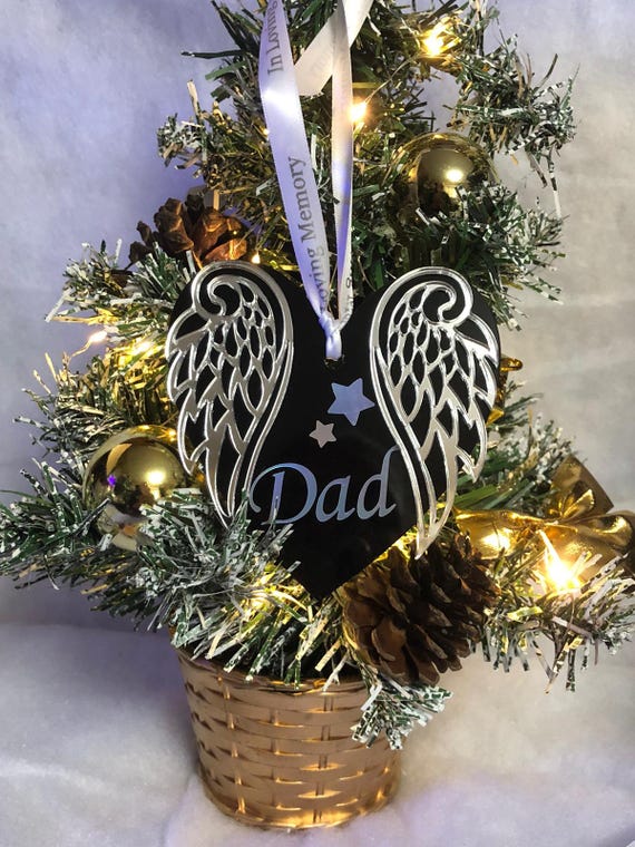 In Loving Memory Angel Wings Heart Hanging Decoration Any Colour Wings Christmas Tree Wall Two Hearts Ribbon Gift Bag Precious Gift