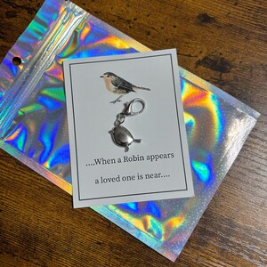 A Little Robin Key Ring Bag Charm Memory Loved One Lost Memorial Poem Card When A Robin Appears A Loved One Is Near Keepsake Gift