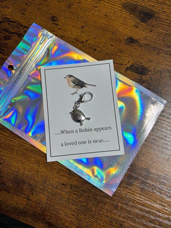 A Little Robin Key Ring Bag Charm Memory Loved One Lost Memorial Poem Card When A Robin Appears A Loved One Is Near Keepsake Gift