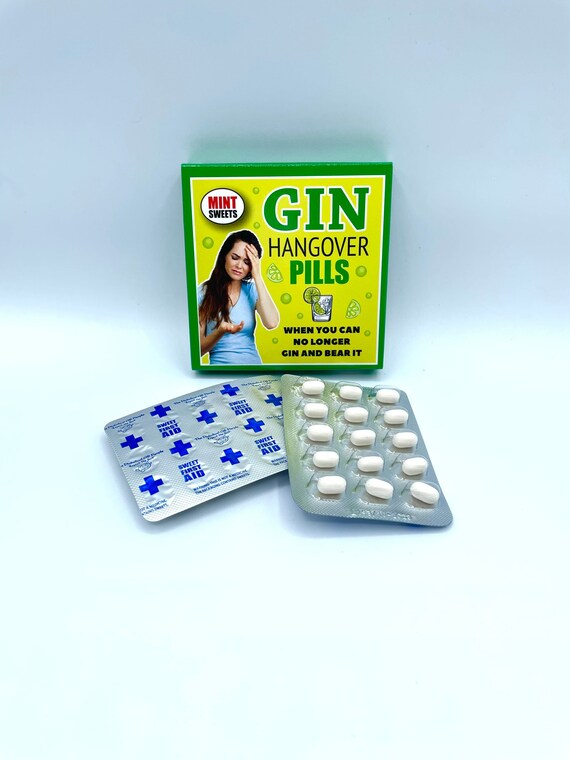 GIN hangover mint pills novelty humorous quirky gift when you can no longer gin and bear it hen party birthday any occasion for anyone