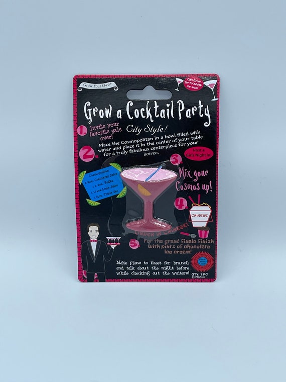 Grow a COCKTAIL PARTY fun quirky novelty gift grows at least 600% birthday christmas secret santa stocking filler hen party cosmo gin sling
